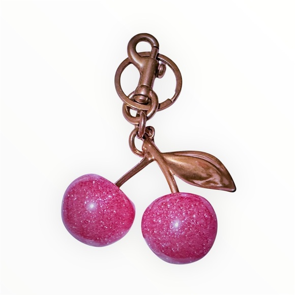 Cherry Keychain with Pink Glitter - Picture 7 of 13